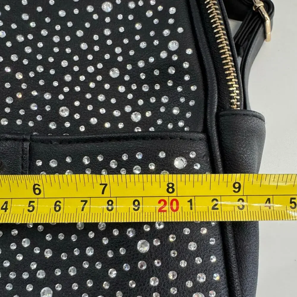 Juicy Couture Black Rhinestone Dazzle Backpack Bling Sparkle - Picture 7 of 8